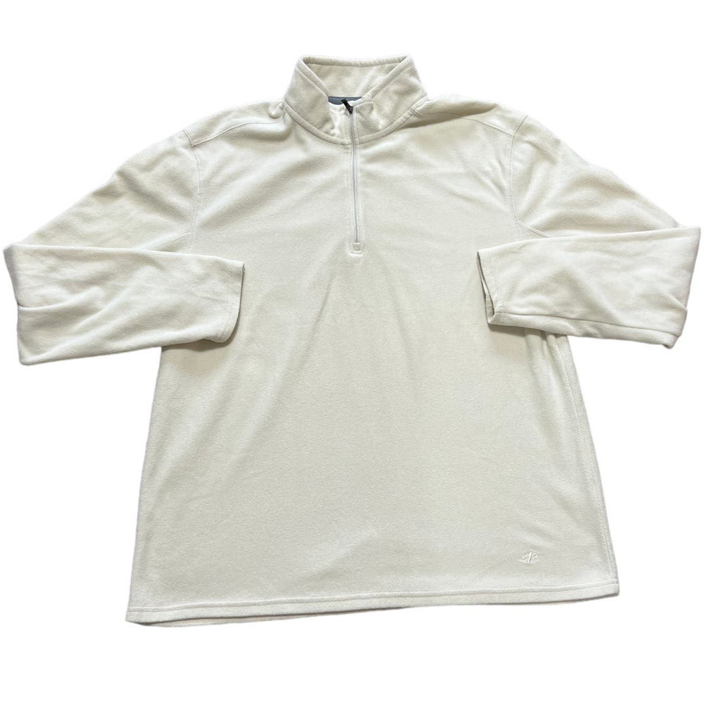 NordicTrack Off White Quarter Zip Fleece Sweatshirt Size L
